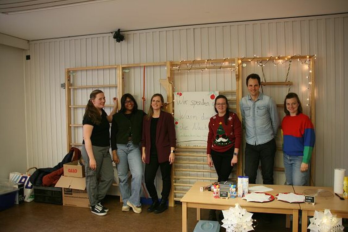 Gruppenfoto während des Spendensammelns