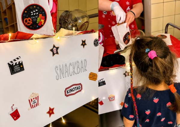 Kind bedient sich an Snackbar