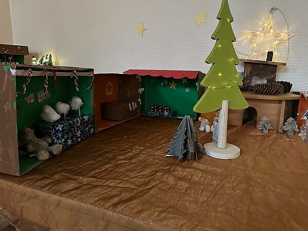 Adventsmarkt aus Schuhkartons