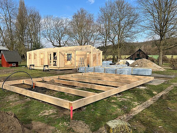 Au&szlig;enansicht Blockbohlenh&auml;user