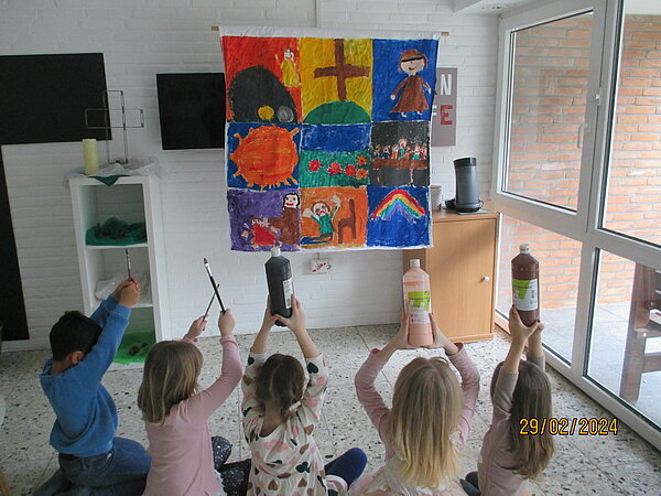 Kinder gestalten Fastentuch